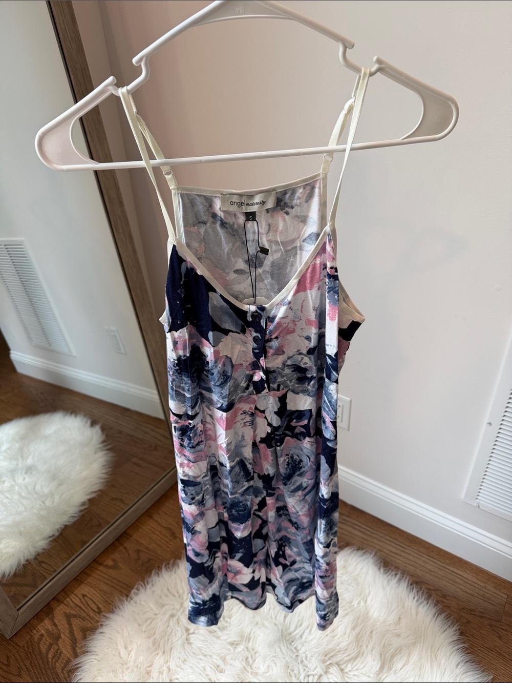 Orange Blossom Navy & Pink Floral Slip Dress by Angela Kim